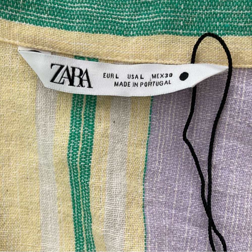 Zara NWOT Stripped Dress Large - Picture 4 of 9
